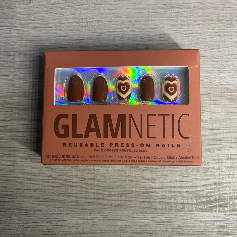 Glamnetic Coffee Hearts Press-on Nails